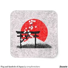 Flag And Symbols Of Japan Square Sticker Japan Flag Japanese Art Japanese Art Modern