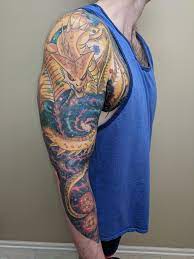Dragon ball z shenron tattoo sleeve. Super Shenron Sleeve Done By Mikey Slater 1920 Tattoo Helen Ga Dbz
