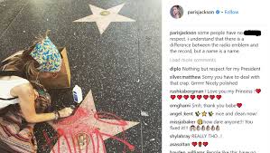 The michael jackson star is in front of the tcl chinese theater, right across the street from wetzel pretzel. Paris Jackson Scrubs Graffiti From Michael Jackson S Hollywood Star