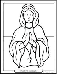 Free, printable coloring pages for adults that are not only fun but extremely relaxing. Hail Mary Rosary Coloring Page Picture Of Mary Holding A Rosary