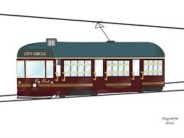 City circle tram, melbourne, australia. City Circle Tram Melbourne Illustration Melbourne Citycircle Tram Melbourne City Illustration