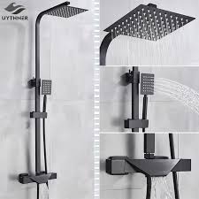 bathroom faucet black rain shower head