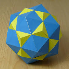 Paper Model Of A Compound Of Dodecahedron And Icosahedron Dodecahedron Paper Crafts Origami Paper Models