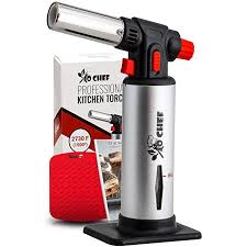 Jo Chef Professional Kitchen Torch Aluminum Refillable Creme Brulee Blow Torch Safety Lock Adjustable Flame Kitchen Torch Culinary Torch Cool Kitchens