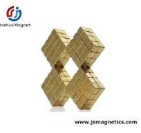 Hot Selling Gold & Au Coated Small Cube Magnet Square Neodymium Magnet  Permanent Magnet Block