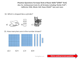 The itbs, or iowa assessment of basic skills, is a series of subject tests that assesses student we also offer a third grade itbs practice test to download. Testing