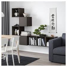 Eket Wall Mounted Cabinet Combination Dark Gray Shop Ikea Ca Ikea Ikea Eket Dark Walls Living Room Ikea Living Room