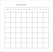 Chore Chart Printable Template Sada Margarethaydon Com