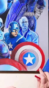 Captain America. Drawn with pencils and pastel pencils