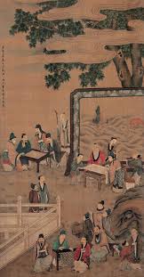 gao keming 高克明 高克明文会图 绛州 今山西新绛 人 善佛道 人马 花竹 翎毛 禽虫 畜兽 鬼神 屋宇 皆造于妙 工画山水 采撷诸家之美 参成一艺之精 团扇卧屏 尤长小景 但矜其巧密 chinese landscape painting chinese painting chinese art