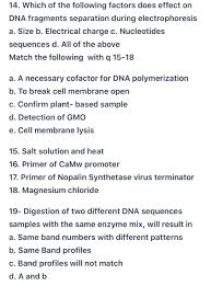 Solved 14 Which Of The Following Factors Does Effect On Chegg Com
