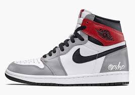 Zapatilla Jordan Air 1 Mid Light Smoke Grey Black White Air Jordan 1 High Smoke Grey Red 555088 126 Sneakernews Com In 2020 Air Jordans Jordan 1 Retro High Jordan 1 High Og