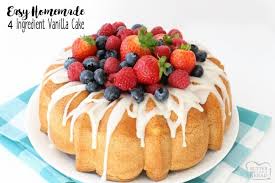 This is the simple and easy dessert recipes for teenagers to prepare. Easy Homemade Vanilla Cake Butter With A Side Of Bread