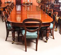 This is a beautiful antique regency style dining table with a set of 10 vintage matching chairs. Antique Victorian D End Mahogany Dining Table And 14 Chairs 19th Century At 1stdibs