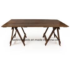 Sturdy and stylish, the hillsdale park avenue dining set is a fabulous addition to your home. China Event Planning Rustic Style Outdoor Wooden Folding Trestle Dining Table China Trestle Table Dining Table