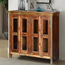 Costway storage cabinet sideboard buffet cupboard glass sliding door pantry kitchen. Appalachian Glass Door Rustic Reclaimed Wood Buffet Cabinet