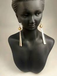 Stunning RLM studio Robert Lee Morris modernist sterling pearl wire  earrings