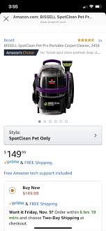Bissell Spotclean Pet Pro Portable Carpet Cleaner 2458 Bissel Spot Cleaner 149 On Amazon I Feel Like Every Mom And Dog Mom Needs This Vacuum In Their Lives Portable Carpet Cleaner Spot Cleaner Carpet Cleaners