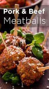 Pork And Beef Meatballs Just Cook Recipe Ground Pork Recipes Beef Meatballs Beef And Pork Meatballs