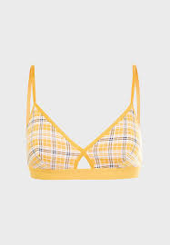Cut Out Checked Bra