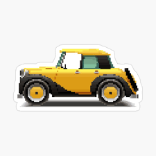 Pixelated Vintage Yellow Classic Car Sticker By Hopedetour Pixel Art Games Art Cars Pixel Art