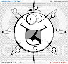 Coloring pages have recently become a huge hit all over the world. Cartoon Clipart Of A Black And White Happy Smiling Atom Face Vector Outlined Coloring Page By Cory Thoman 1151530