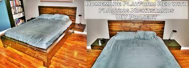 This platform bed is constructed from hardwood and veneer on top with an oak finish. Homemade Platform Bed With Floating Nightstands The Homestead Survival