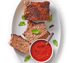 The quality of the tomato sauce makes a big difference here, as there is a lot of it in the meatloaf. Beef Bacon Meatloaf With Tomato Sauce Recipe Bbc Good Food