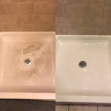 Baking Soda White Vinegar Dawn Dish Soap Used To Clean A Textured Shower Floor Baking Soda Cleaning Shower Floor Cleaner Clean Shower Floor