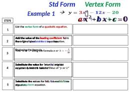 Practice the quadratic equation and learn how to solve the quadratic equation. Convert Quadratic Equations From Standard Form To Vertex Form And Vice Versa