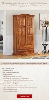 George&danis portable closet wardrobe cube storage cube organizer cube shelf armoire bedroom dresser pantry cabinet (71x18x71 inches) 5x5 tiers, white 3.9 out of 5 stars 552 $129.99 $ 129. Crawford Rustic Solid Wood Clothing Armoire Wardrobe With Drawers Solid Wood Wardrobes Wood Clothes Wardrobe Armoire