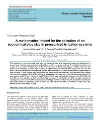 While this material was readily used, there is a problem with galvanized pipes; Pdf A Mathematical Model For The Selection Of An Economical Pipe Size In Pressurized Irrigation Systems