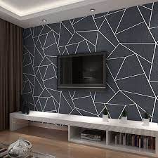 Bedroom decorating with black wallpaper 2 modern wall decoration. Modern 3d Stereo Black Geometric Wallpaper Fashion Thickened Flocking No Woven Wall Paper Roll For Geometric Wallpaper Geometric Wall Paint Bedroom Wall Paint