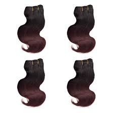 Weave hairstyles do not have to be a single color but can combine lowlights and highlights like this fantastic combination of blue hair color. 8 Inch Ombre Bundles Body Wave Human Hair Weave 4pcs For Bob 200g Pack T1b 99j Burgundy Ombre Color Two Tone Quick Weave Hair Extension For Black Women 8inch4pcs T99j Buy Online In Antigua And Barbuda