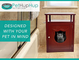 Amazon Com Pet Hup Hup Kitty Cat Thunder Box Nightstand Pet House Cat Litter Box Cover Cherry Pet Supplies Litter Box Covers Cat Litter Box Cat House