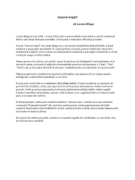 Adresare catre fiinta iubita in poezia izvorul noptii de lucian blaga. Izvorul NopÈ›ii De Lucian Blaga