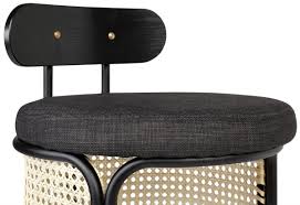 Rattan aluminum bar stool with beige/brown outdoor pvc weave. Casa Padrino Designer Bar Chair With Backrest Black Natural O 40 5 X H 90 Cm Round Upholstered Bar Stool With Fine Rattan Weave And Powder Coated Steel Frame