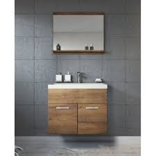 The beautiful rustic colour of the oak is enhanced by the brushed and curved stainless steel handles. Slimline Vanity Unit Wayfair Co Uk