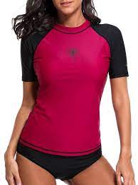 Women S Clothing Swimsuits Cover Ups Rash Guards Women S Rashguard Swimsuit Short Sleeve Uv Rash Guard Women Rashguard Swimsuit Women Rash Guard Swimwear