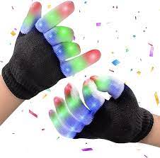 Amazon.com: PartySticks LED Gloves for Kids - Light Up Gloves for Kids with  3 Colors and 6 Flashing LED Gloves Modes, LED Finger Light Glow in the Dark  Glow Gloves Kids Large,