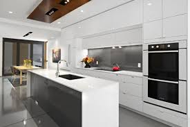 Another idea for utilizing horizontal grain if you love the look but don't want to fully commit is to use it as an accent within the kitchen. Modern Kitchen Cabinetry Frameless Overlays Horizontal Lines And Natural Beauty