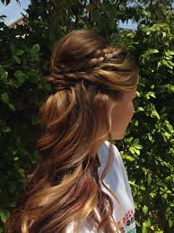 11 prom messy top knot Bridesmaid Or Prom Hairstyle Half Up Half Down Worn To The Side Curls With A Braid By Kaylin Laporte Side Curls Half Up Hair Hair Braid Videos