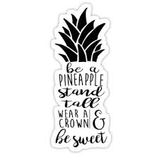 Artsy Redbubble Stickers Black And White Pineapple Sticker By Jennaannx11 Pineapple Sticker Preppy Stickers Hydroflask Stickers