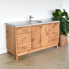New collection solid wood bathroom vanity wood cabinet solid surface white vanity top. Solid Wood Bathroom Vanity 60 Mid Century Modern Etsy