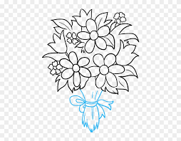 The best way to draw a bouquet of roses is to draw a living bouquet, first with a simple pencil, and then paint with paints. How To Draw A Really Easy Tutorial Draw A Bouquet Of Flowers Easy Step Clipart 1534965 Pikpng