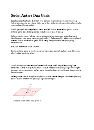 Cara mencari besar sudut antara diagonal bidang bg dan ac pada kubus; Bab 4 Garis Dan Sudut