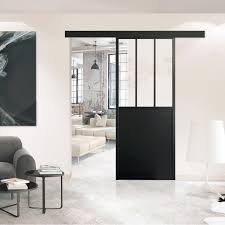 L'électroménager, ce n'est pas ce qu'il y a de plus déco dans une maison. Porte Coulissante En Applique Atelier Noir Verre Transparent