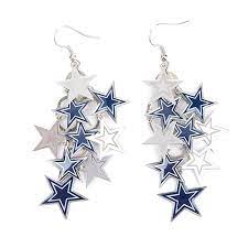 Dallas Cowboys Chandelier Dangler Earring W Stars Dallas Cowboys Jewelry Dallas Cowboys Funny Dallas Cowboys