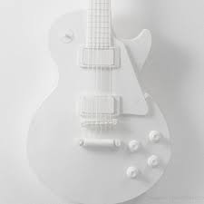 Black And White Electric Guitar Aesthetic Electric Guitar Paper Model Kit Shades Of White White Aesthetic Blanco White