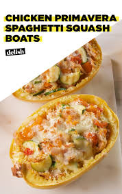 We Can T Stop Making Primavera Spaghetti Squash Boats Recipe Recipes Food Healthy Recipes